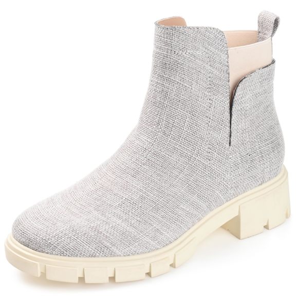 Journee Collection Womens Jeeva Block Heeled Booties, Grey, 9 - Picture 1 of 1